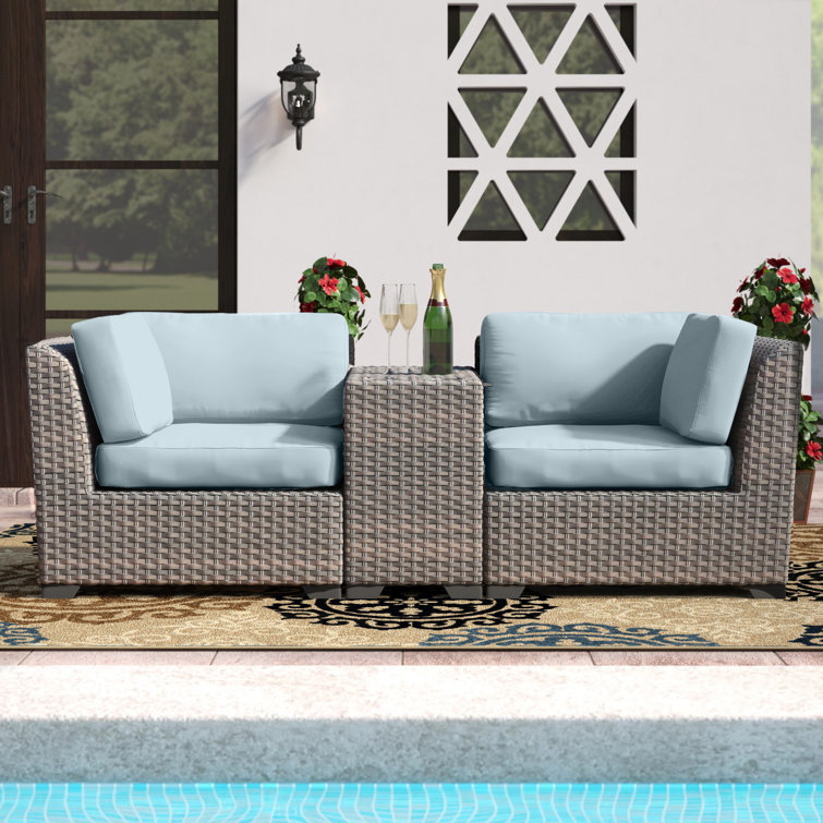 Sol 72 Outdoor™ Merlyn All Weather Wicker/Rattan 2 Person Seating